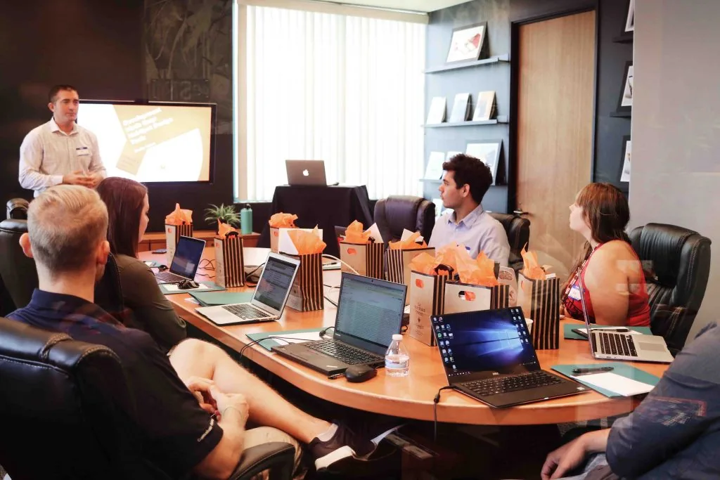 Project team working together